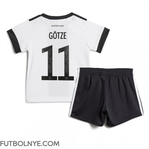 Camiseta Alemania Mario Gotze #11 Primera Equipación para niños Mundial 2022 manga corta (+ pantalones cortos)